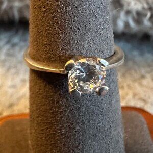 sterling silver cz solitaire ring sz 6